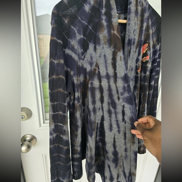 VTG Citron Cardigan Size Large Women Tie Dye Open Front Artsy Bohomeim Y2k - Picture 10 of 16